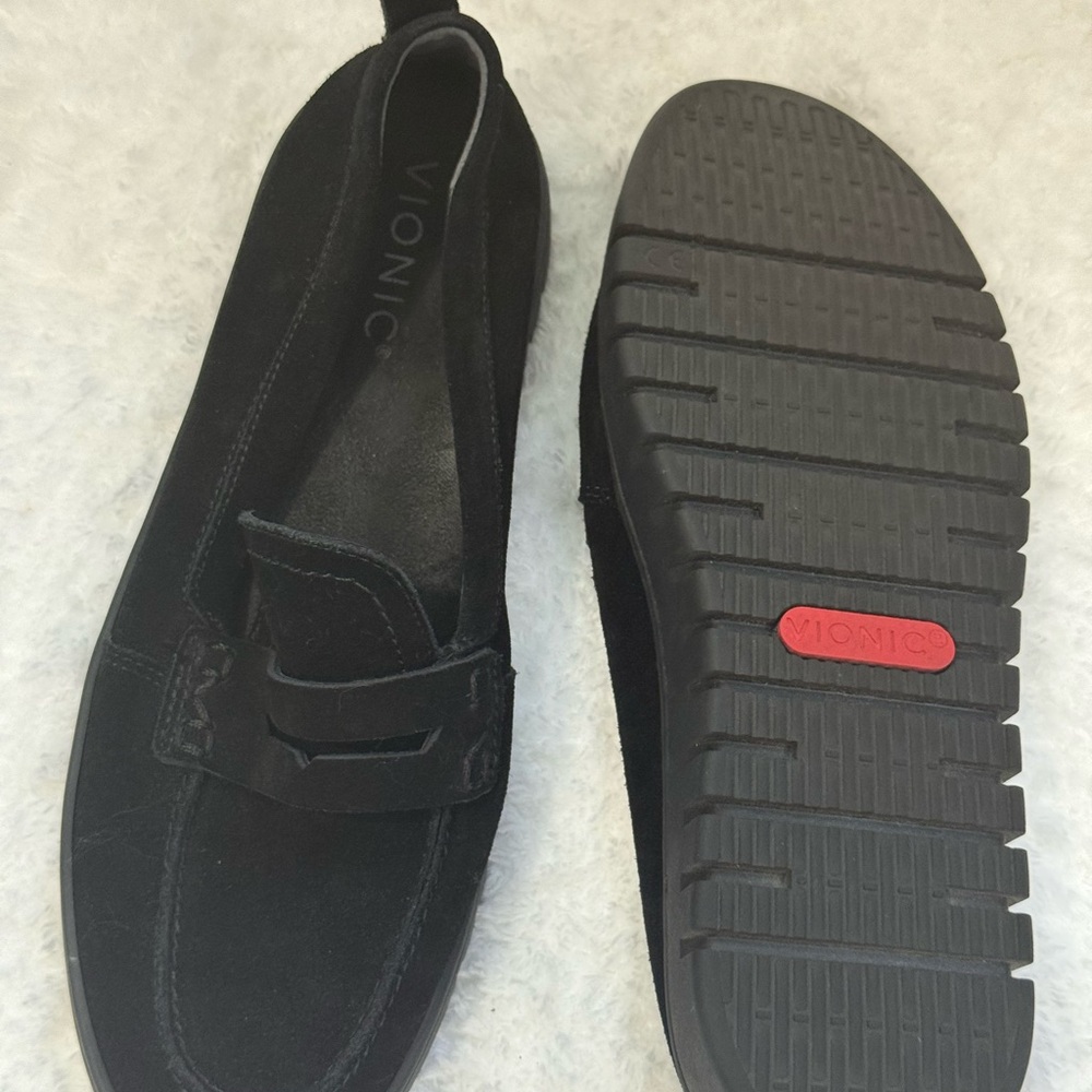 Vionic Uptown Black Suede Loafers Sz 8 - Picture 10 of 12